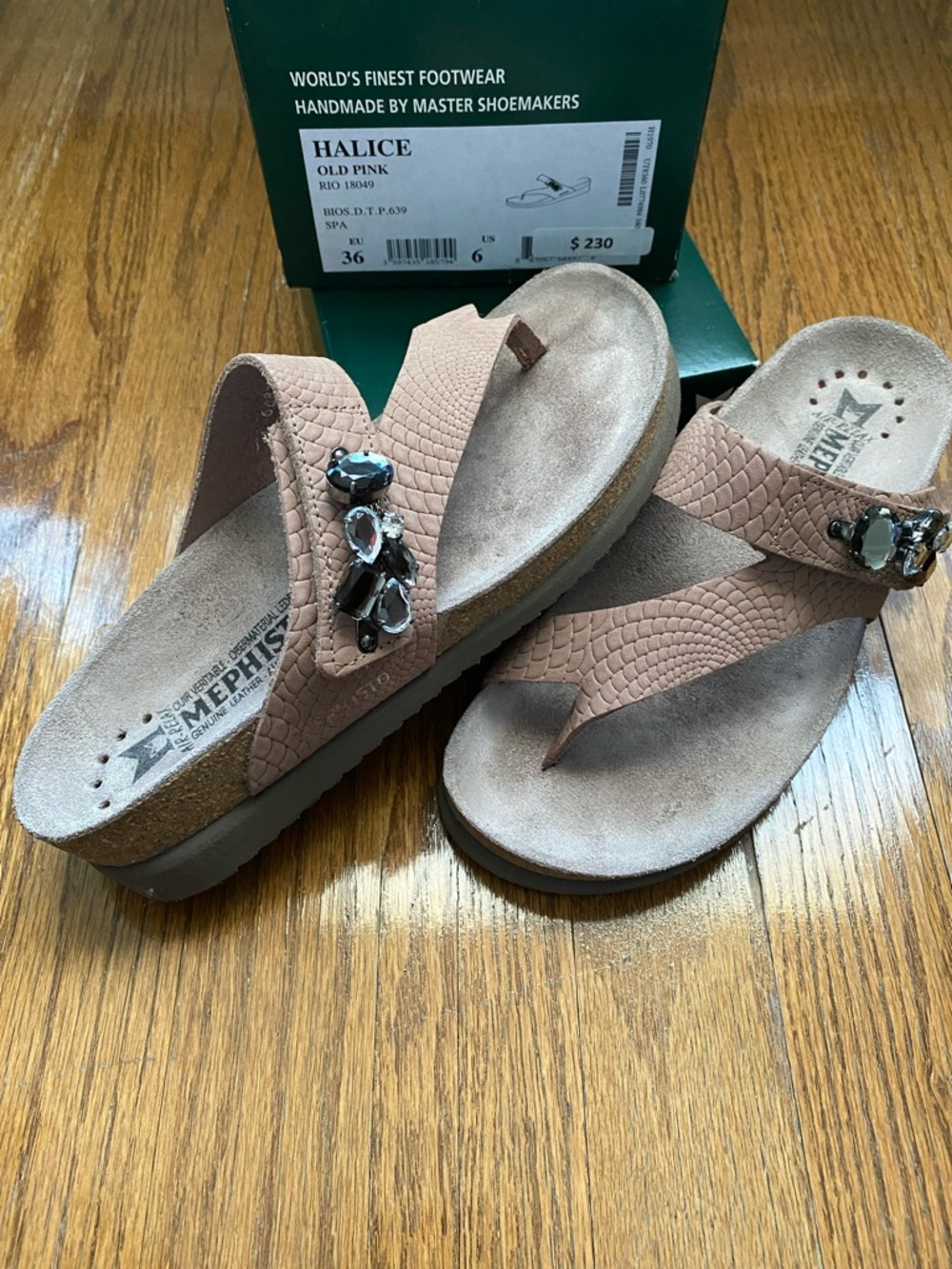 Mephisto Halice Woven Toe-Post Sandals in Old Pink
